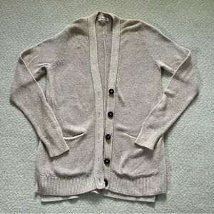 Madewell Knit V-Neck Cardigan in Oatmeal